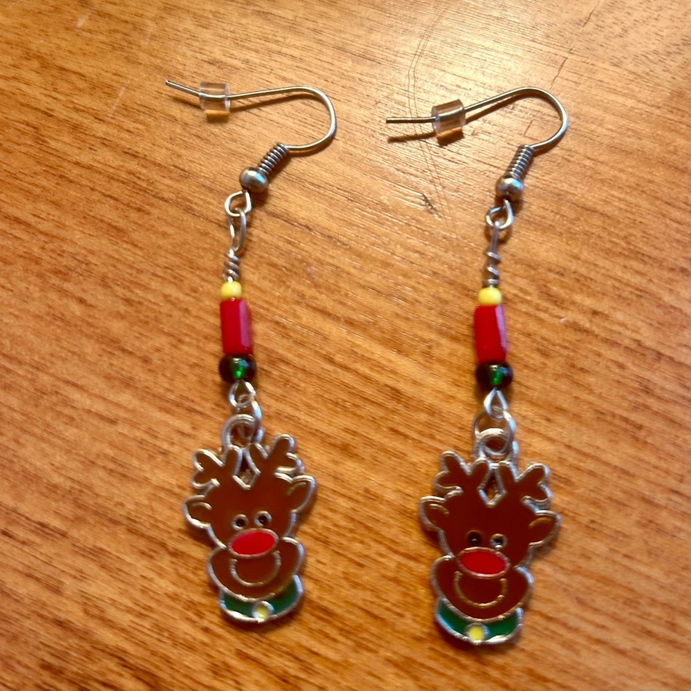Rudolph Red-nose Reindeer Earrings